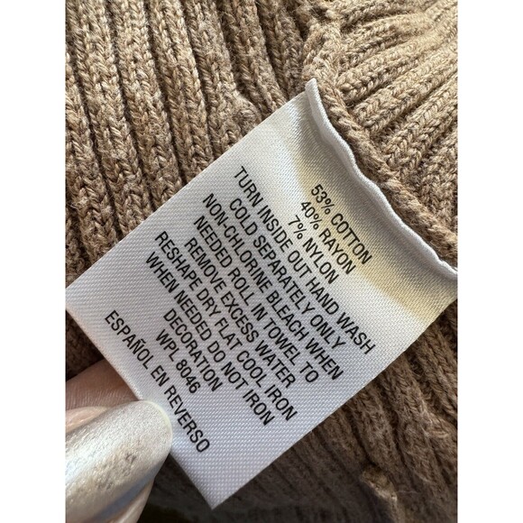 JM Collection Poncho With Fringe Tan Women’s Size Small/Medium - Picture 8 of 8